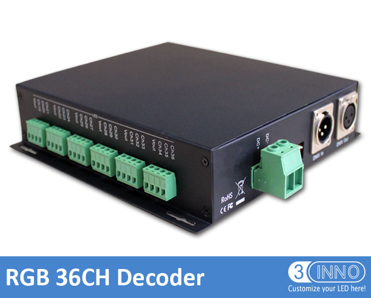 DMX para convertidor PWM RGB 36 CH