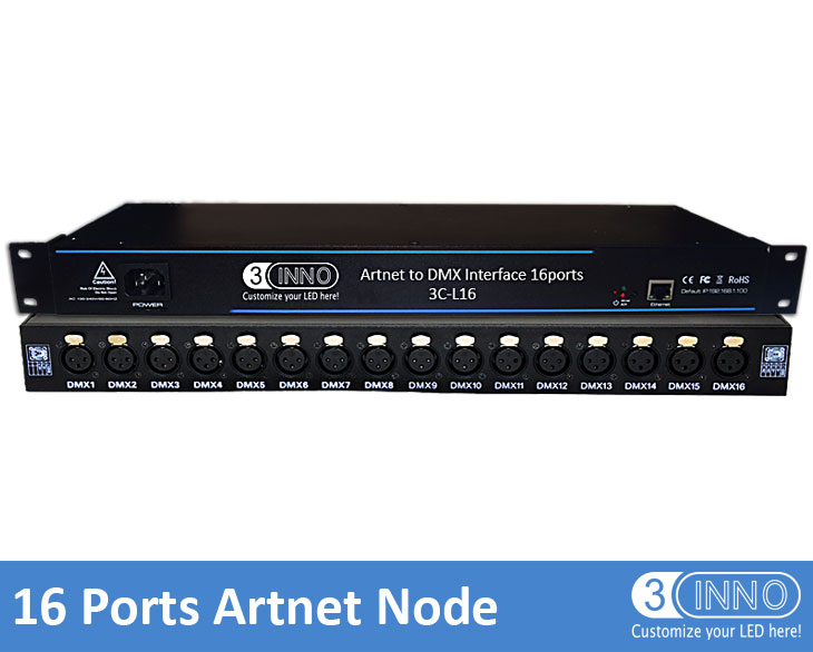 Artnet DMX 16 puertos de interfaz