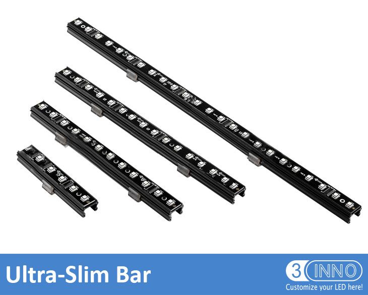 Slim Bar Pixel 24pcs barra de luz RGB 3D barra rígida LED barra decoración escenario DMX tira de la luz 3D barra de Pixel 3D lineal luz LED rígida Llights DC24V DMX Bar